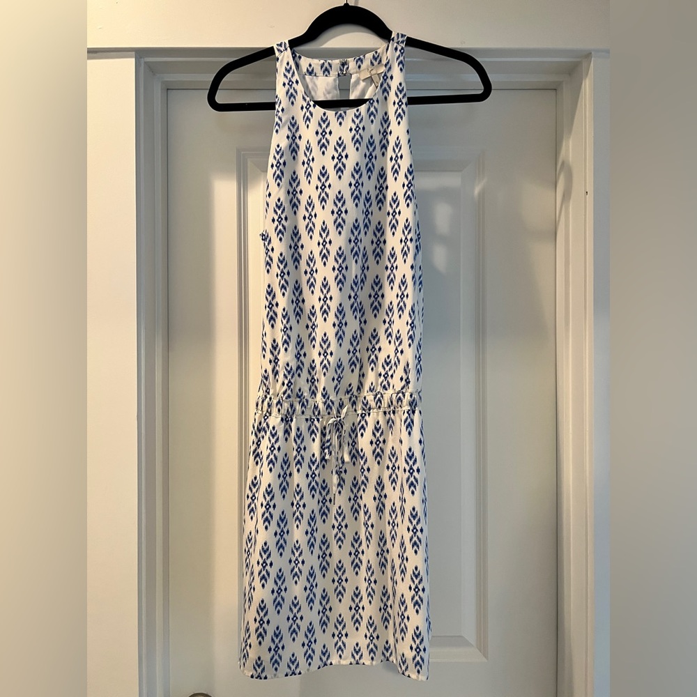 Joie blue and white ikat sundress